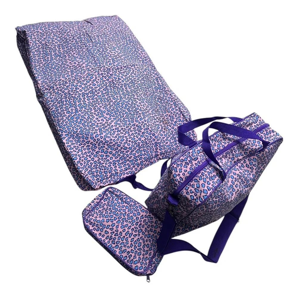 3 Pieces Set Of Purple and Pink Leopard Kids Bag Set
